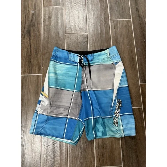 Vintage Y2K Billabong Board Shorts Mens Size 33 Spellout Surf Wear Skate Swim - Picture 1 of 8